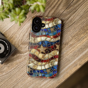 Handyhülle mit rot-weiß-blauem Buntglas-Motiv | Design mit amerikanischer Flagge zum 4. Juli Bild 6
