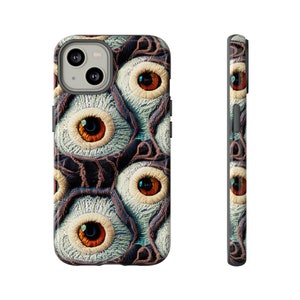 Somebody's Watching You Eyeball Phone Case | Creepy 3D Embroidered Eyes Goth Phone Cover For iPhone | Pixel | Samsung image 6