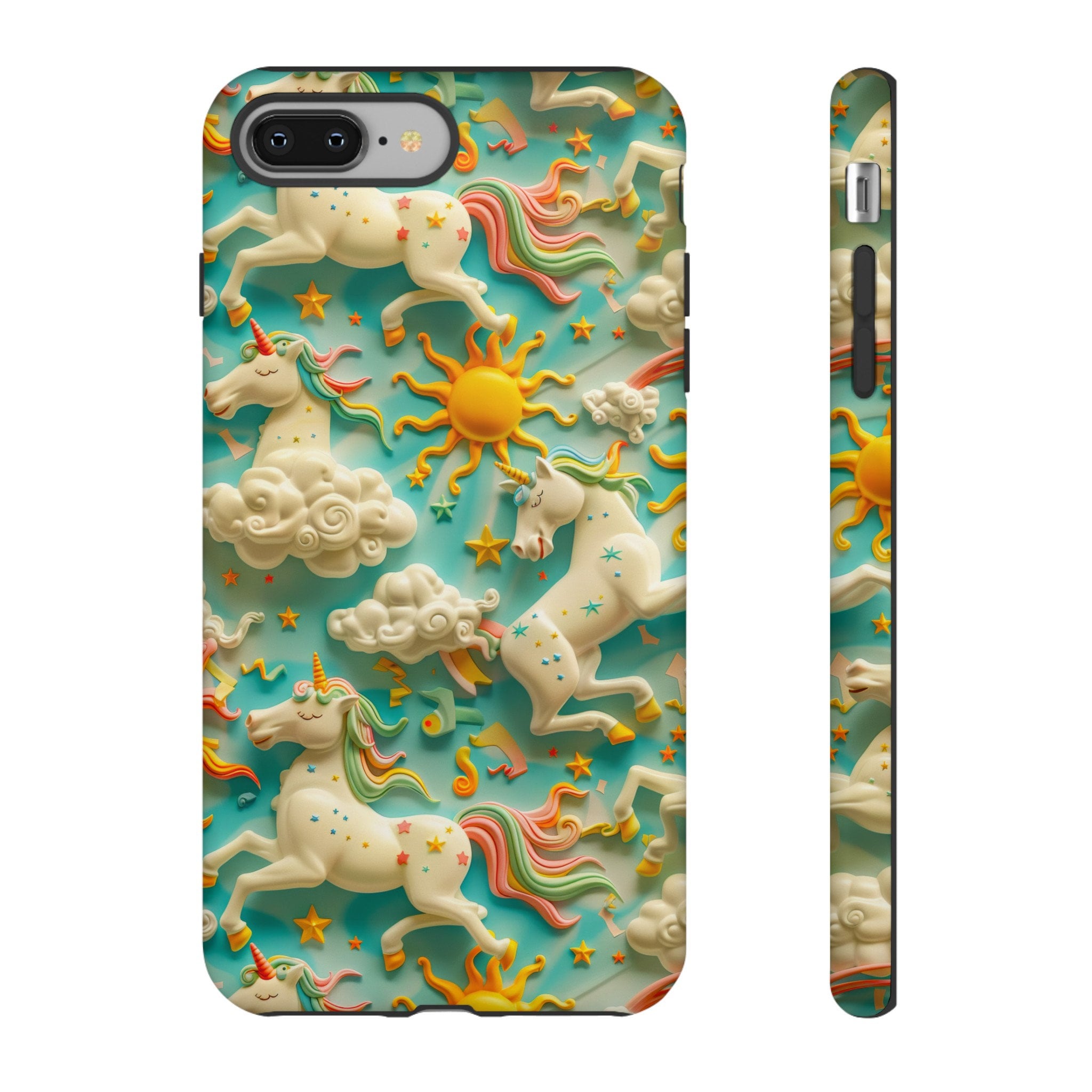 Colorful 3D Celestial Unicorn Tough Phone Case | Cute Unicorn Design For iPhone 15 14 13 12 11 | Pixel 8 7 Pro | Samsung S23 S24 Plus Ultra