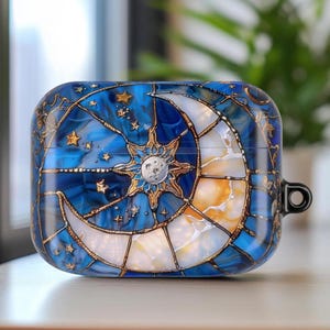 Étui de protection pour AirPod avec étoiles de lune céleste, étui pour écouteurs ciel étoilé, cadeau unique pour elle, accessoire tendance pour les mélomanes