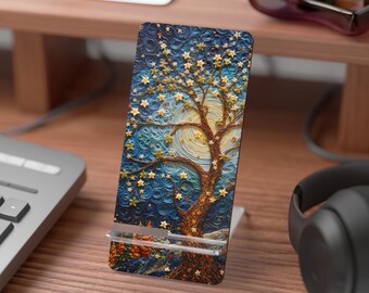 Starry Night Tree mobile phone stand | phone display stand