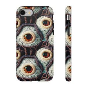 Somebody's Watching You Eyeball Phone Case | Creepy 3D Embroidered Eyes Goth Phone Cover For iPhone | Pixel | Samsung image 7