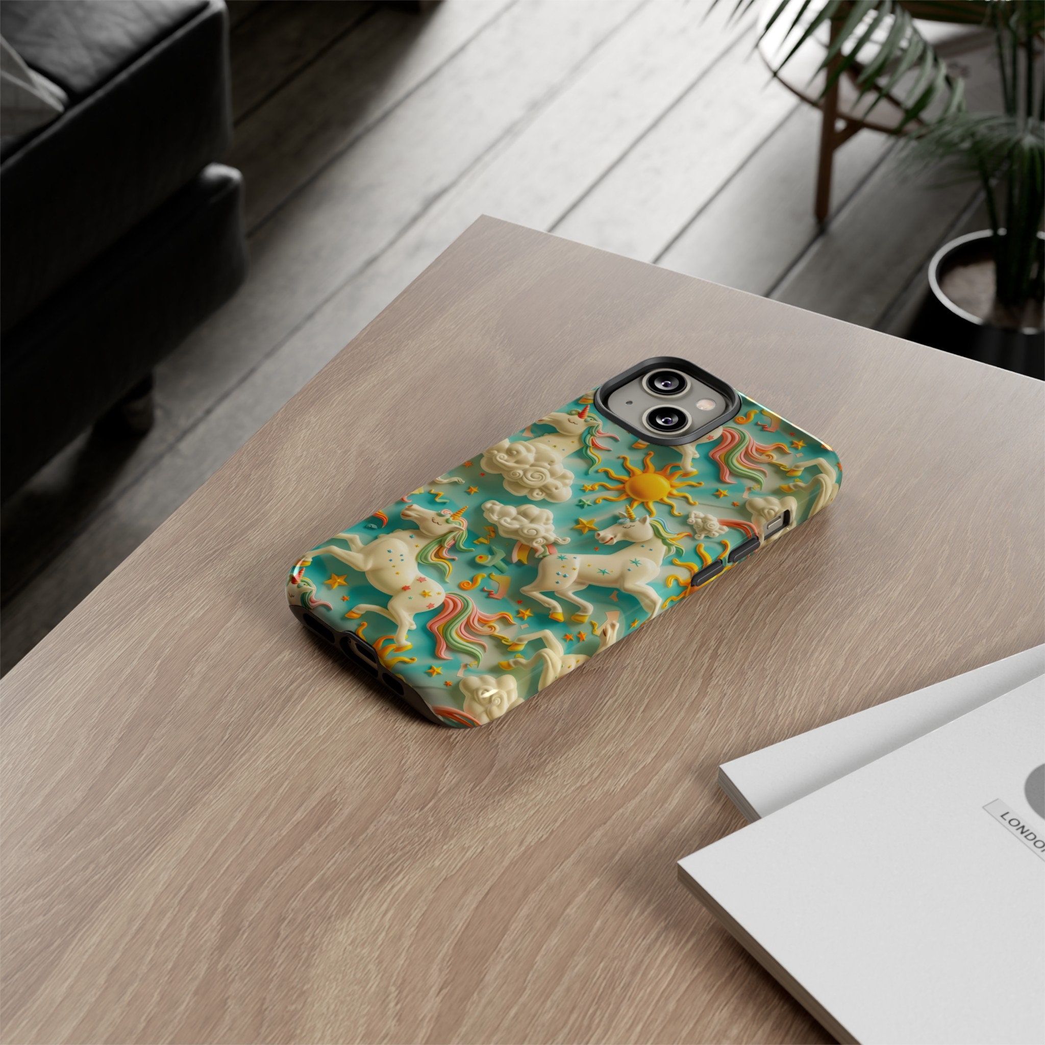 Colorful 3D Celestial Unicorn Tough Phone Case | Cute Unicorn Design For iPhone 15 14 13 12 11 | Pixel 8 7 Pro | Samsung S23 S24 Plus Ultra
