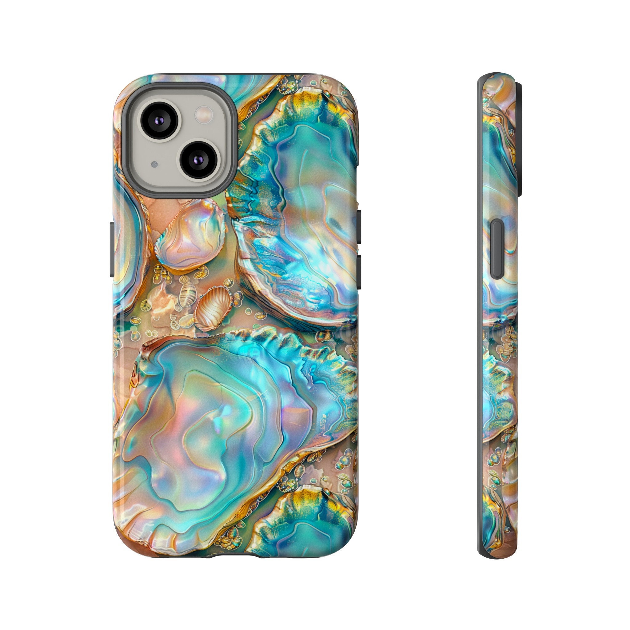 Mother Of Pearl Abalone Shell Phone Case, Faux 3D Abalone Shell Phone Cover For iPhone Pro Max Google Pixel Pro Samsung Galaxy Plus Ultra