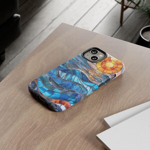 Faux Stained Glass Sunset Phone Case, Mosaic Sunray Ocean Phone Cover, iPhone Google Pixel Samsung Galaxy image 15