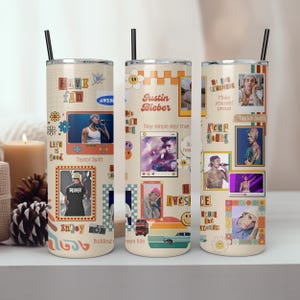 Justin Bieber Tumbler Design Sublimation, Justin Bieber Tumbler Wrap 20oz - 30oz Skinny Template, Justin Bieber Graphic png