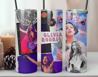 Olivia Rodrigo Tumbler Design Sublimation Template (20oz - 30oz Skinny) (PNG)