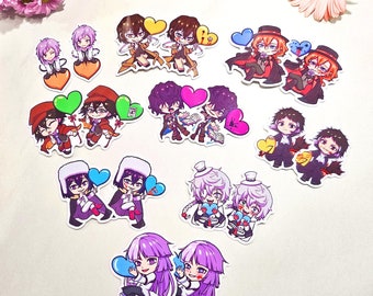 BSD Stickers Dazai, Chuuya, Ranpo, Fyodor, Nikolai, Sigma, Poe, Akutagawa, Atsushi - Bungo Stray Dogs
