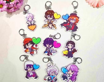 BSD Keychains Dazai, Chuuya, Ranpo, Fyodor, Nikolai, Sigma, Poe, Akutagawa, Atsushi - Bungo Stray Dogs