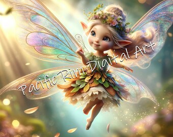 Girl fairy. Digital wall art. Imagination runs wild with these images. They make great gifts for members of the whole family.