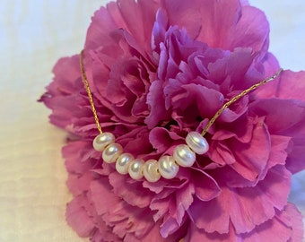 Broome | Collier en Perles Naturelles et en Or | Collier plaqué Or 18K | Style Bohème Minimaliste | Cadeau pour Elle