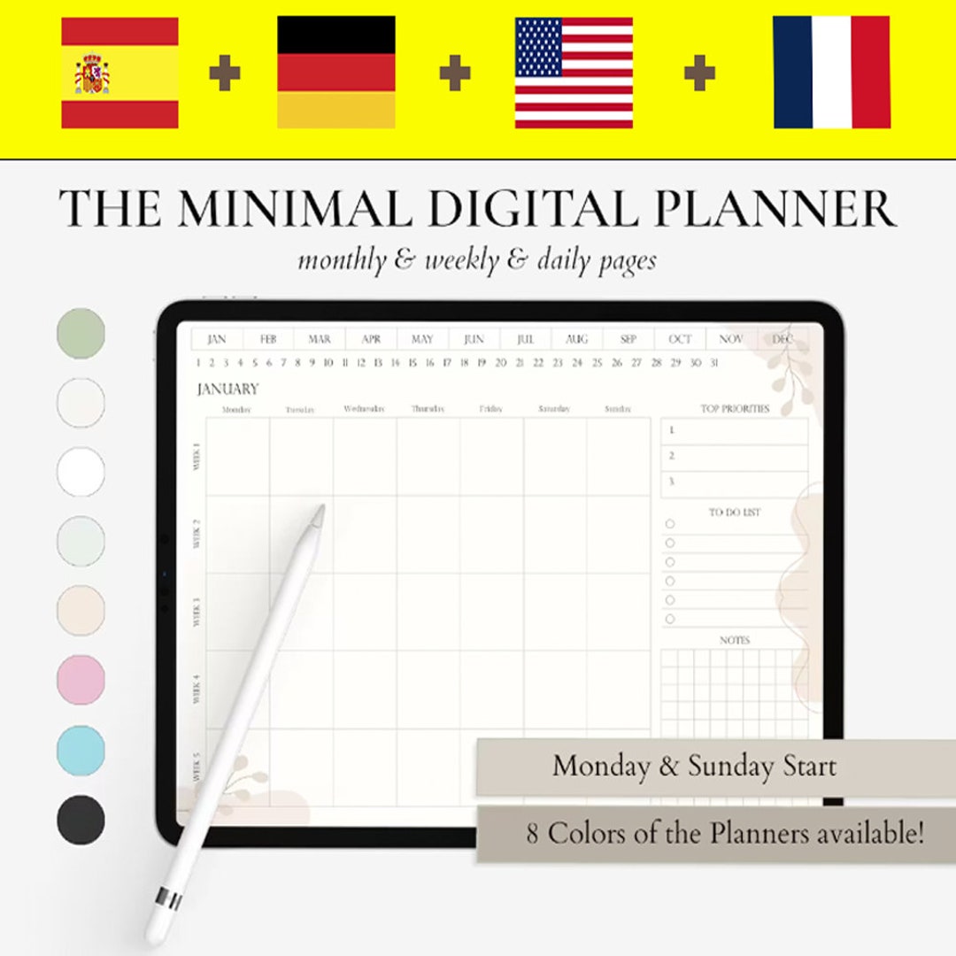Undated Digital Daily Planner Digital Daytimer Adhd Etsy