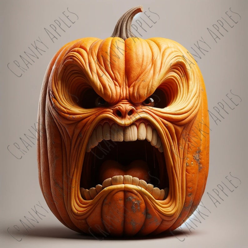 Funny Screaming Pumpkin Digital Art Hilarious Ugly Veggies Printable Il 794xN.5521706590 Qomw