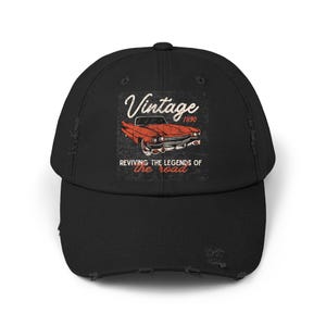 Vintage Car Unisex Baseball Cap, Perfect Gift for Car Lovers, Road Trip Accessory, Distressed Style Hat, Retro Vibe Cap