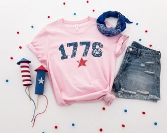 Shirt 1776, USA-shirt, Fourth of July-shirt, Amerika-shirt, patriottisch T-shirt, onafhankelijkheid, vintage stijl, Bella Canvas, uniseks T-shirt
