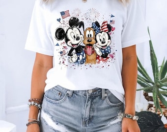 Comfort Colors® Disney 4th July 2026 Shirt, Mickey and Friends Independence Day Tee, USA Disney T-shirt, Patriotic Disney Summer Top