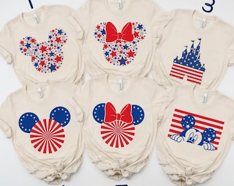Disney Patriotic Memorial Day-shirt, 4 juli Mickey USA-shirt, Disneyland Patriotic Tee, Amerikaans stel T-shirt, Disney USA-shirt