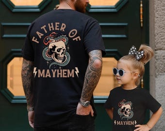 父の騒動Tシャツ、パパと子供でお揃い、クールなパパへのギフト、もうすぐパパになる人、父娘、父息子、もうすぐパパになる人、エッジの効いたパパのシャツ