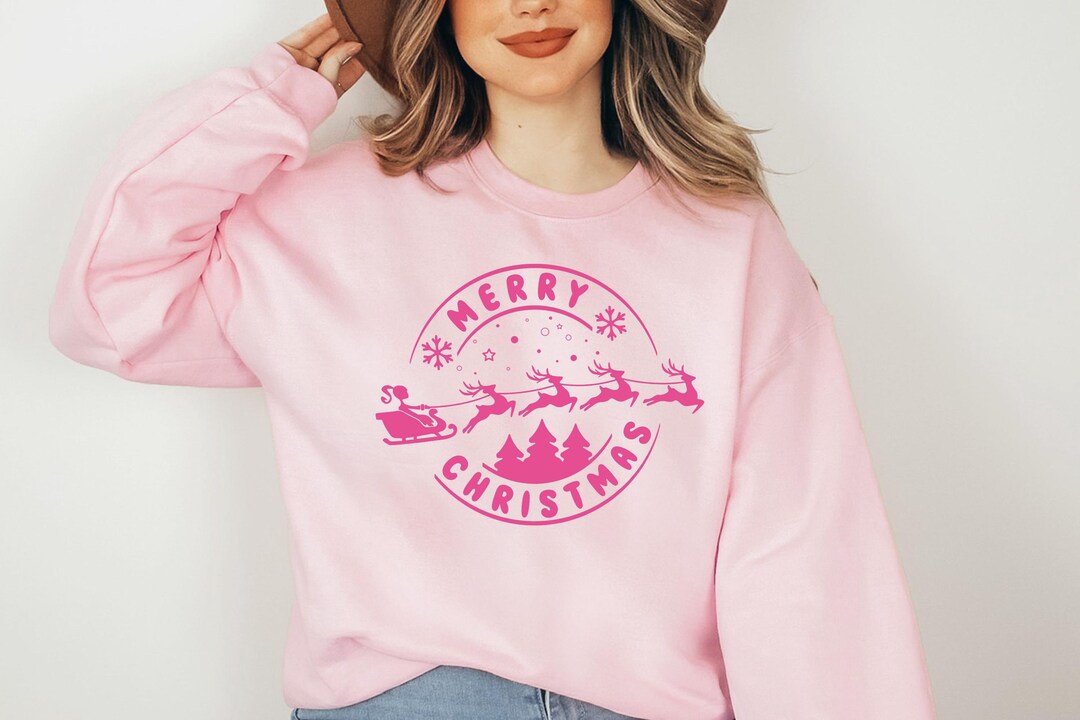 Santa Polka Pink Christmas Adult Shirt