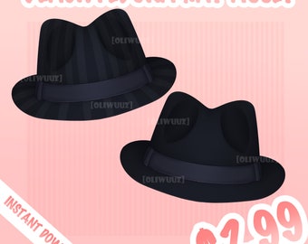 HQ Fedora Hat Vtuber Asset, Vtuber Cool Accessory, Un-Rigged Vtuber Head Item Ready to Use, Vtuber Funny Asset, Cute Funny Hat Vtuber Asset