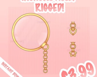HQ grappige opgetuigde monocle-snor-item, Vtuber-accessoire, opgetuigde Vtuber-gezichtsitem klaar voor gebruik, Vtuber grappig item, schattige Vtuber-item