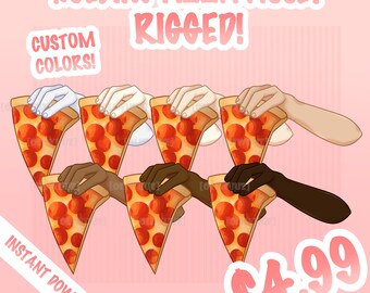 HQ Funny Rigged Holding Pizza Asset, Vtuber Accessory, Rigged Vtuber Hand Item Ready to Use, Vtuber Funny Asset, Cute Vtuber Funny Asset