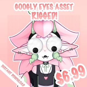 HQ Googly Eyes Vtuber Asset, Vtuber Funny Accessory, Rigged Vtuber Accessory Ready to Use, Vtuber Funny Asset, Cute Vtube Studio Asset