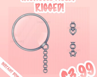 HQ grappige opgetuigde monocle-snor-item, Vtuber-accessoire, opgetuigde Vtuber-gezichtsitem klaar voor gebruik, Vtuber grappig item, schattige Vtuber-item