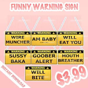 htuber lustiges Warnschild-Asset-Bundle, Vtuber-Cool-Accessoire, nicht manipulierter Vtuber-Kopfartikel, gebrauchsfertig, Vtuber-lustiges Objekt, niedliches Vtuber-Objekt