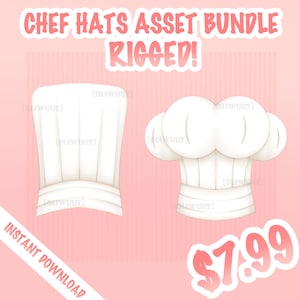 HQ Chef Hat Vtuber Asset, Vtuber Funny Accessory, Rigged Vtuber Accessory Ready to Use, Vtuber Cooking Stream Asset, Cute Vtube Studio Asset