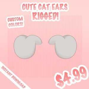 HQ Cute Rigged Dog Ears Asset, Vtuber Accessory, Rigged Vtuber Head Item Ready to Use, Vtuber Cute Animal Asset, Cute Vtuber Funny Asset