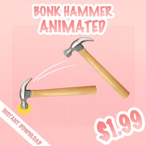 Hübsches animiertes lustiges Bonk Hammer-Asset, Vtuber-Zubehör, nicht manipulierter Vtuber-Kopfartikel, gebrauchsfertig, Vtuber-lustiges Objekt, niedliches Vtuber-lustiges Objekt