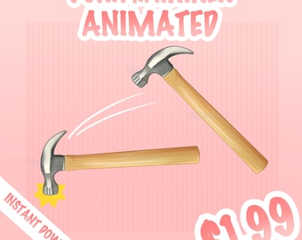HQ Animated Funny Bonk Hammer Asset, Vtuber Accessory, Un-Rigged Vtuber Head Item Ready to Use, Vtuber Funny Asset, Cute Vtuber Funny Asset