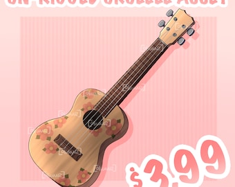 HQ Ukulele Vtuber Asset, Vtuber Musical Asset, Un-Rigged Vtuber Instrument Ready to Use, Vtuber Concert Asset, Kawaii Vtuber Instrument