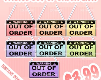 HQ Funny Warning Sign Asset Bundle, Vtuber Cool Accessory, Un-Rigged Vtuber Head Item Ready to Use, Vtuber Funny Asset, Cute Vtuber Asset