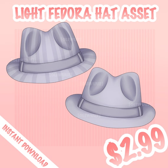 HQ Fedora Hat Vtuber Asset, Vtuber Cool Accessory, Un-rigged