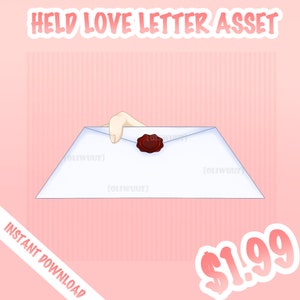 Conjunto de cartas de amor de Dia dos Namorados da HQ Vtuber, acessório Kawaii Vtuber, acessório Vtuber pronto para uso, recurso engraçado Vtuber, recurso de estúdio Vtube