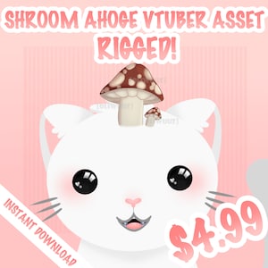 HQ Mushroom Ahoge Vtuber Asset, Vtuber Cool Accessory, Rigged Vtuber Facial Item Ready to Use, Vtuber Plant Asset, Cute Vtuber Head Asset