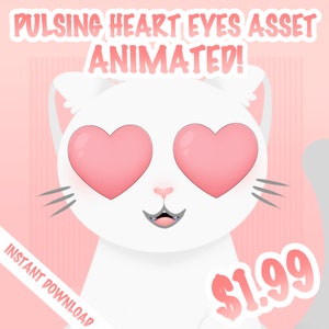 HQ Valentines Heart Love Eye Vtuber Set, Vtuber Kawaii Accessory, Rigged Vtuber Accessory Ready to Use, Vtuber Asset, Vtube Studio Asset
