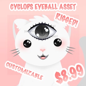 HQ Third Eye Vtuber Asset, Vtuber Funny Accessory, Rigged Vtuber Accessory Ready to Use, Vtuber Cyclops Asset, Cute Vtube Studio Asset
