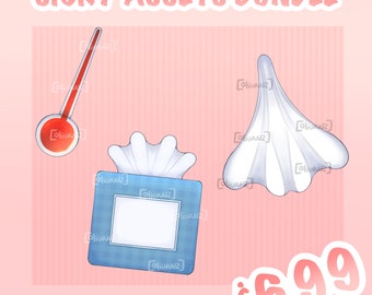 HQ Sick Vtuber Asset Bundle, Vtuber Cool Accessory, Rigged Vtuber Accessory Ready to Use, Vtuber Country Asset, Cute Vtube Studio Asset