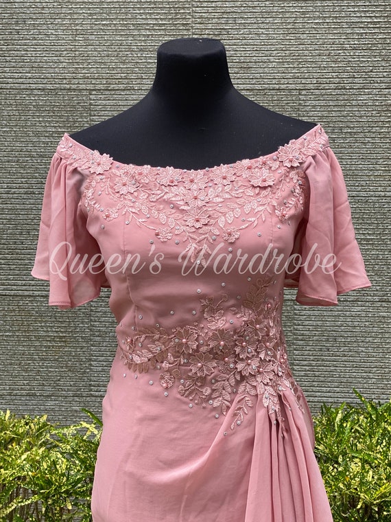 Old rose gowns for sponsors hot sale