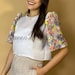bloom kimona bib - white