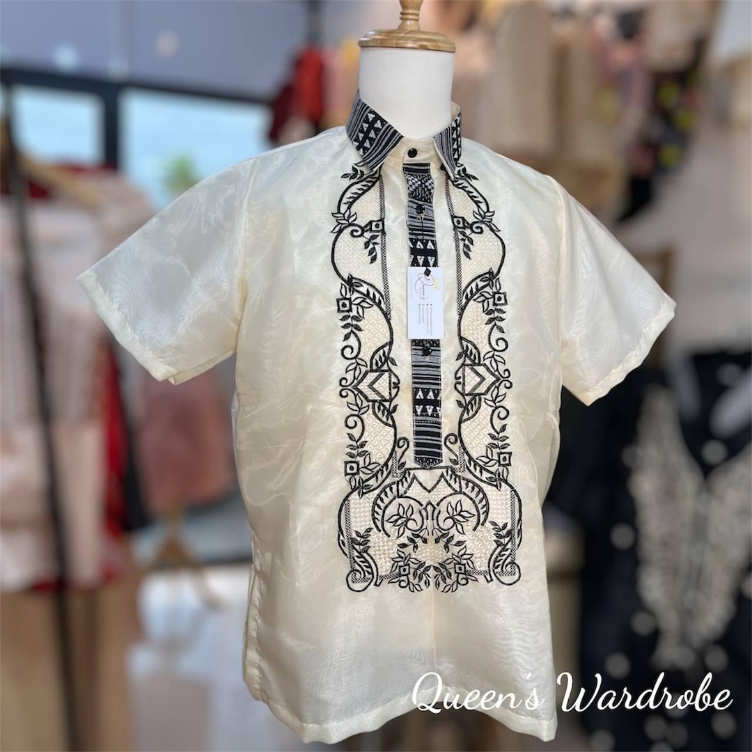 Ethnic Modern Polo Barong With Inabel Fabric - Etsy