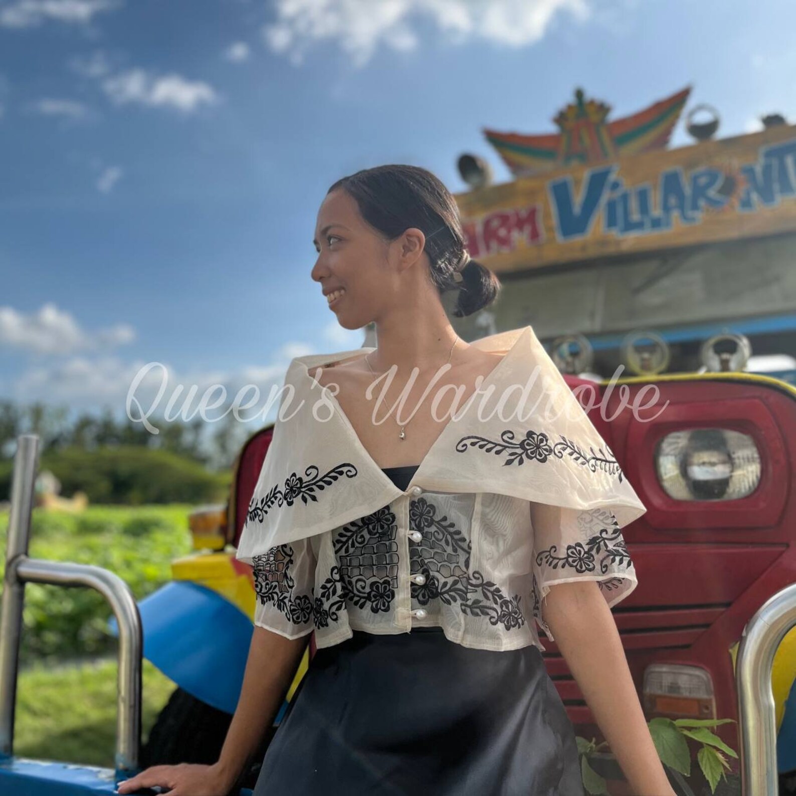 'Maria Clara' Filipiniana Alampay (Snow White)