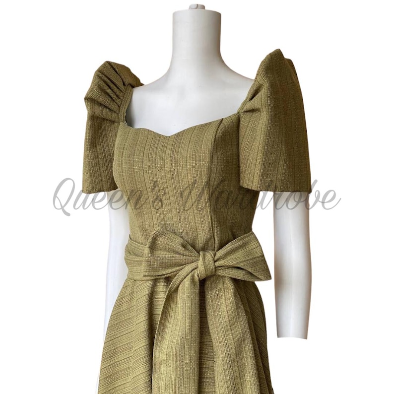 Green Floral Filipiniana