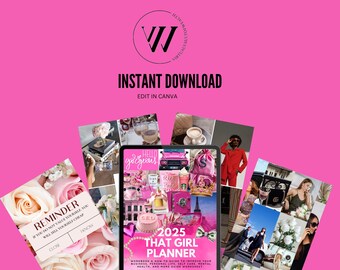60 Page 2025 That Girl Planner &Workbook | Manifestation Guide| Lifestyle Transformation Journal |  Self-Love Guide