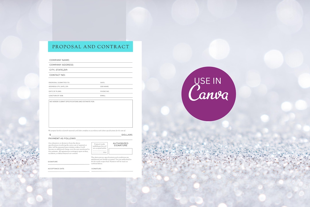 Editable Proposal & Contract Template for Service-based Businesses - Etsy