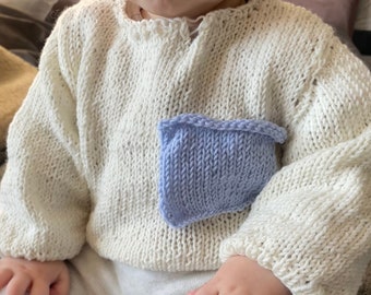 Baby merino wool Handknitted sweater for baby Knit sweater baby boy Winter outfit baby boy Baby merino wool clothing Boy first birthday gift