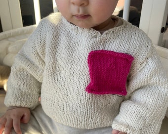 Vêtements bébé fille hiver Bébé laine mérinos Pull tricoté à la main pour bébé Pull en tricot rose Idées cadeaux bébé fille Vêtements d’hiver pour bébé fille